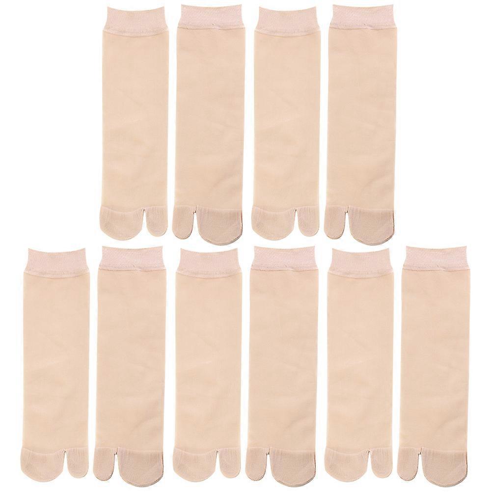 Reduce Friction Two Toe Socks Breathable Kimono Clog Socks for Dancing Sports 5 Pairs
