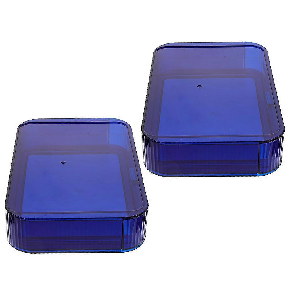 Countertop Organizer Makeup Storage Box PP Material Office Supplies Handle Design 2Pcs