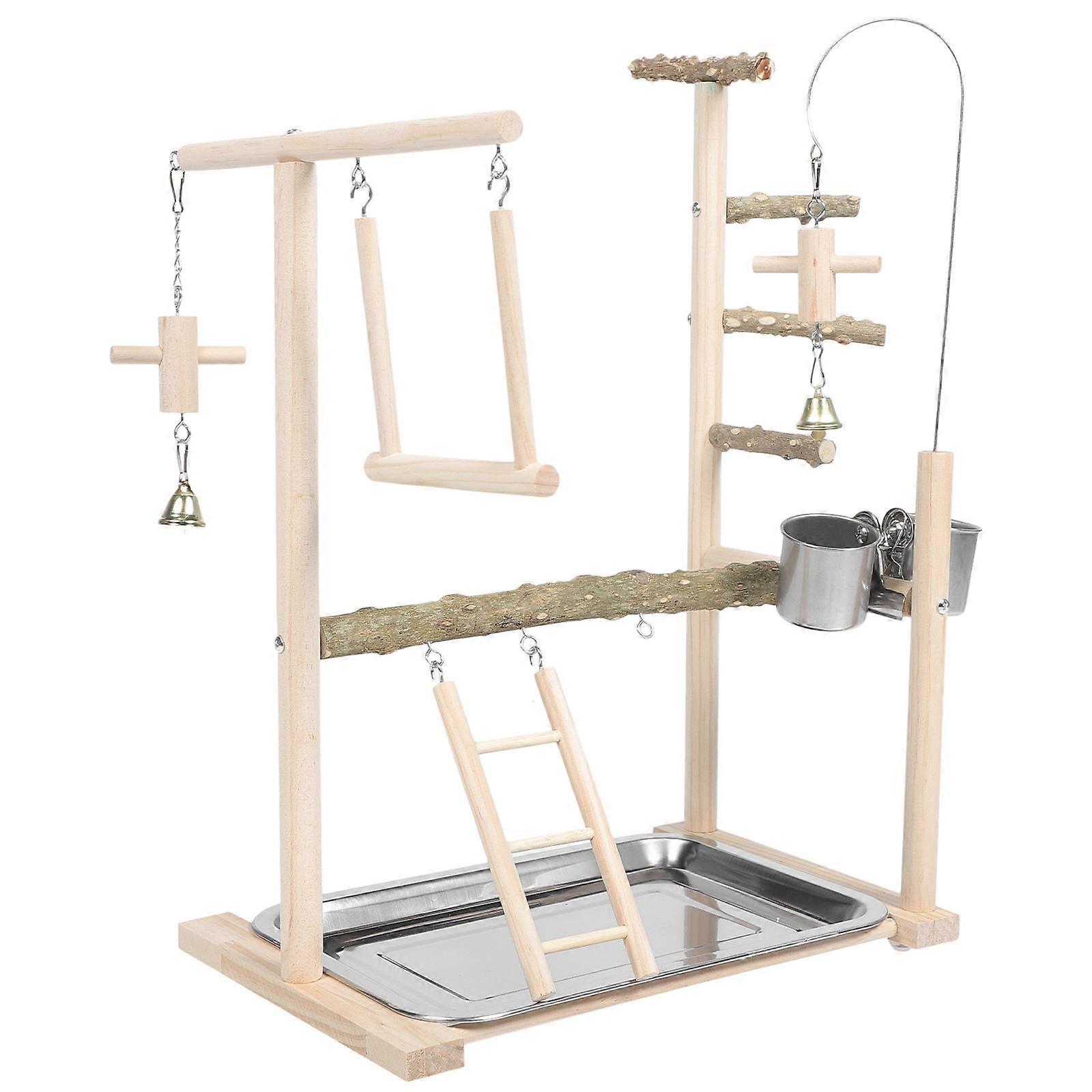 Beige Plastic Parrot Playground with Ladder for Bird Training and Decoration 1 Set