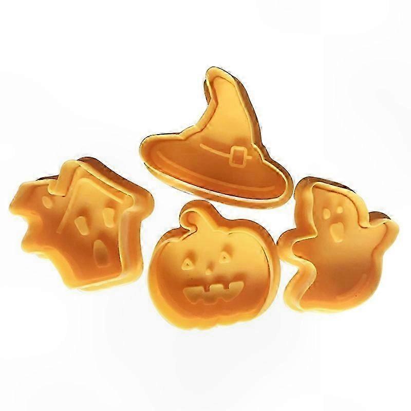 4-Piece Halloween Cookie Cutter Set for Pumpkin, Ghost, Cake, and Biscuit Shapes