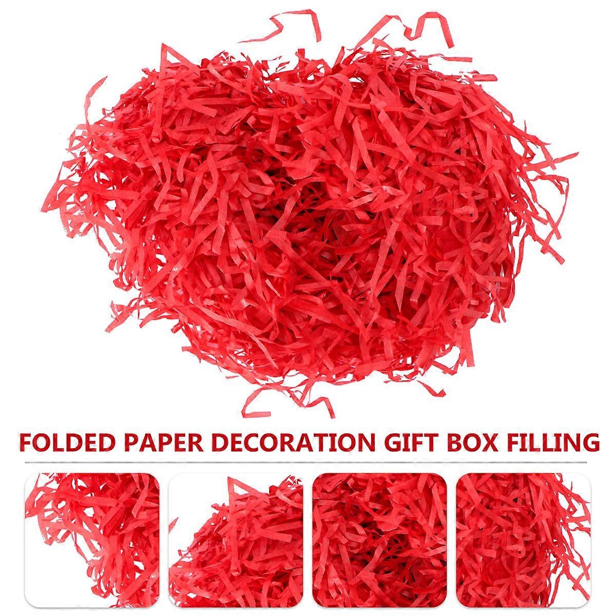 Kraft Shredded Paper Box Stuffing Wedding Packaging Supplies Red 1Pc