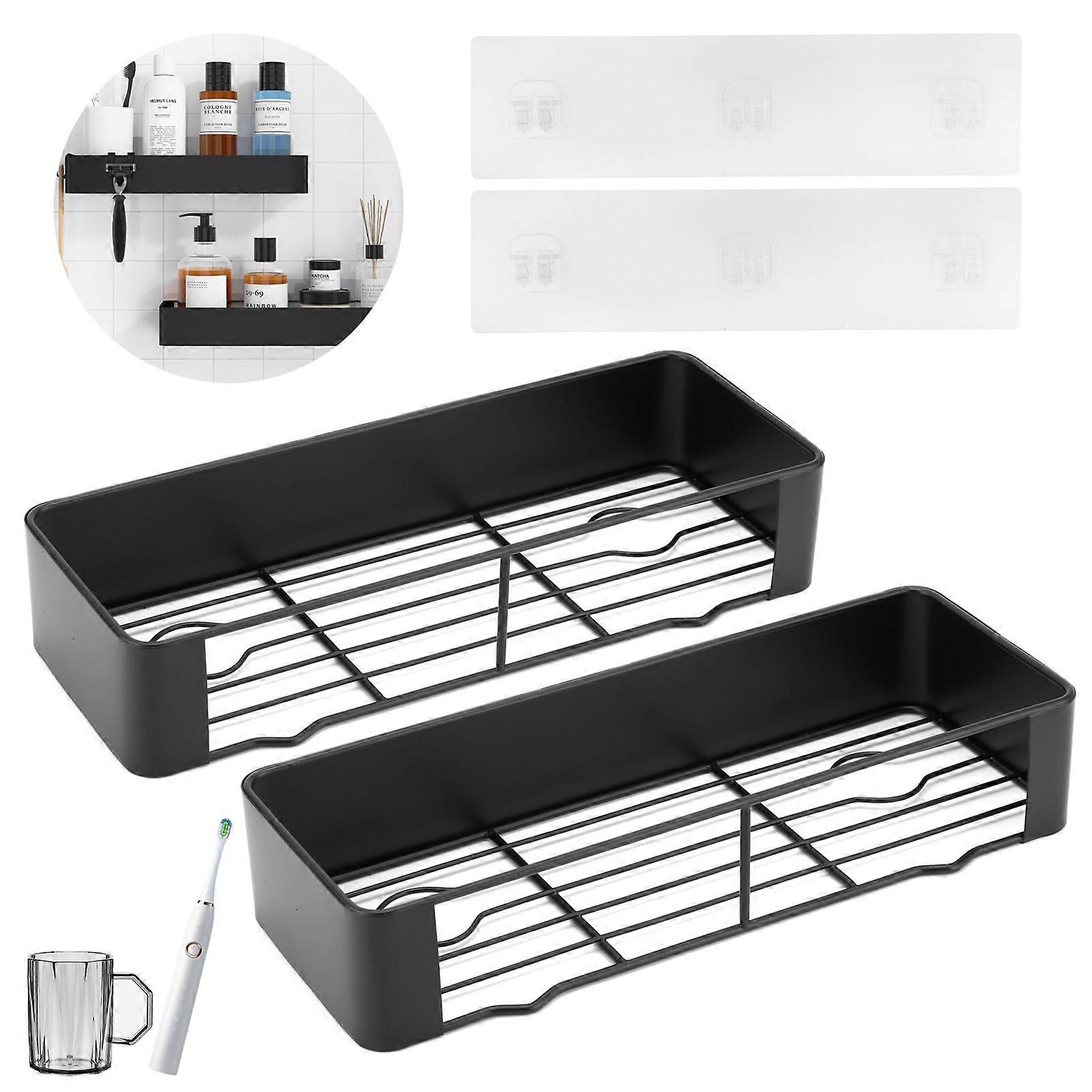 No-Drill Wall Mount Shelf Set - Small Size - 2pcs (1 Large + 1 Small)