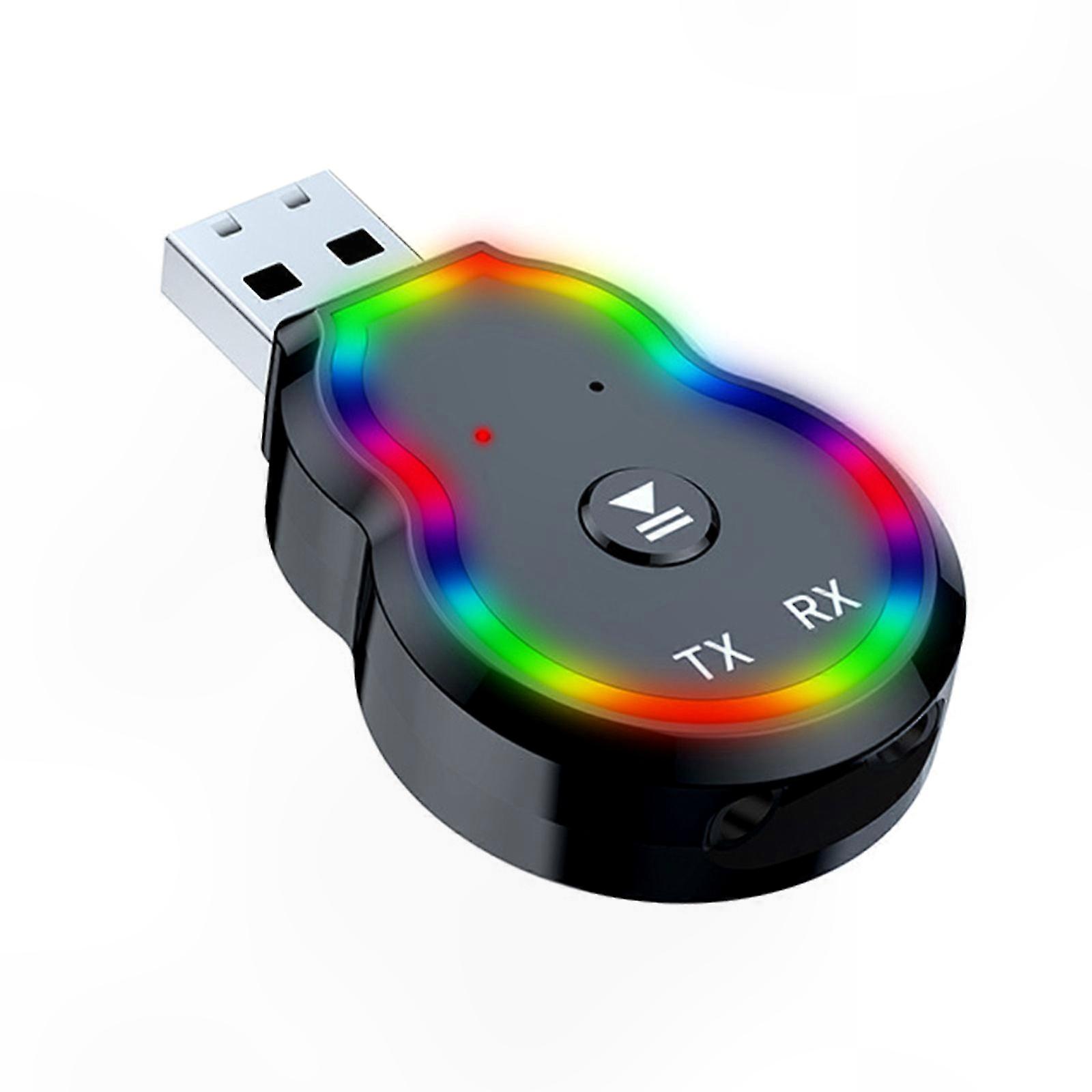2 In 1 Bluetooth-compatible 5.3 Adapter o Transmitter Receiver Wireless Encrypted USB Dongle for Car Radio MP3 PC