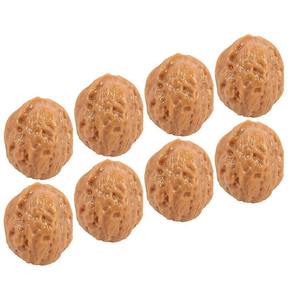 Walnut Model 8Set Food Photography Prop Simulation Design Round Decorations For Parties Home Or Office Brown Color
