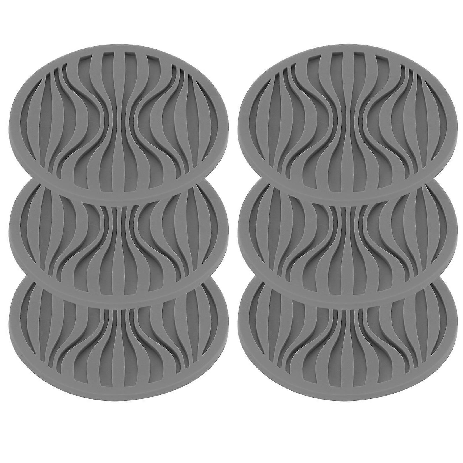 6pcs Silicone Drink Coasters Non Slip for Office Drinks