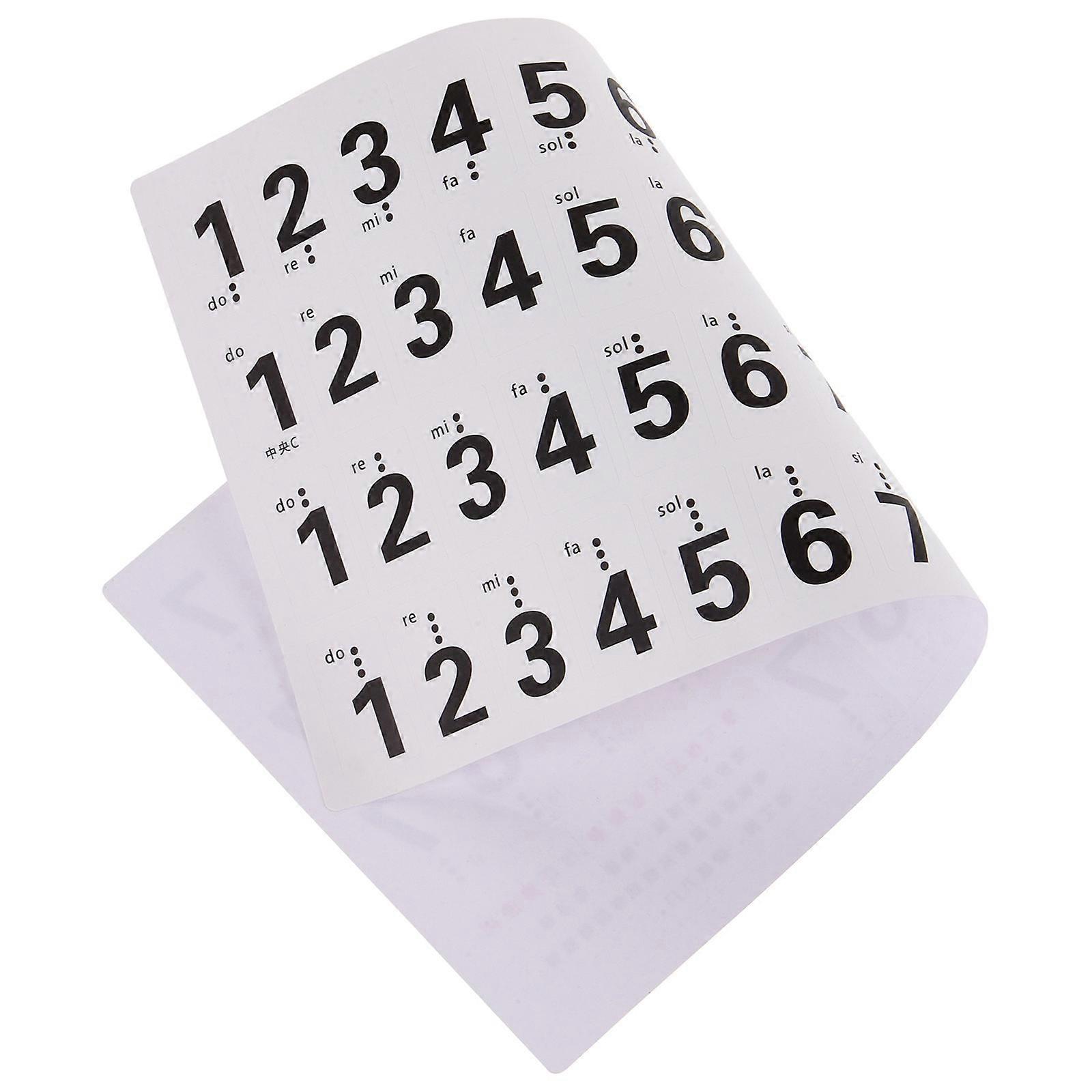 Keyboard Keys Stickers 1 Set Of Piano Practice Decals For Musicians White PVC Note Identification Rectangular