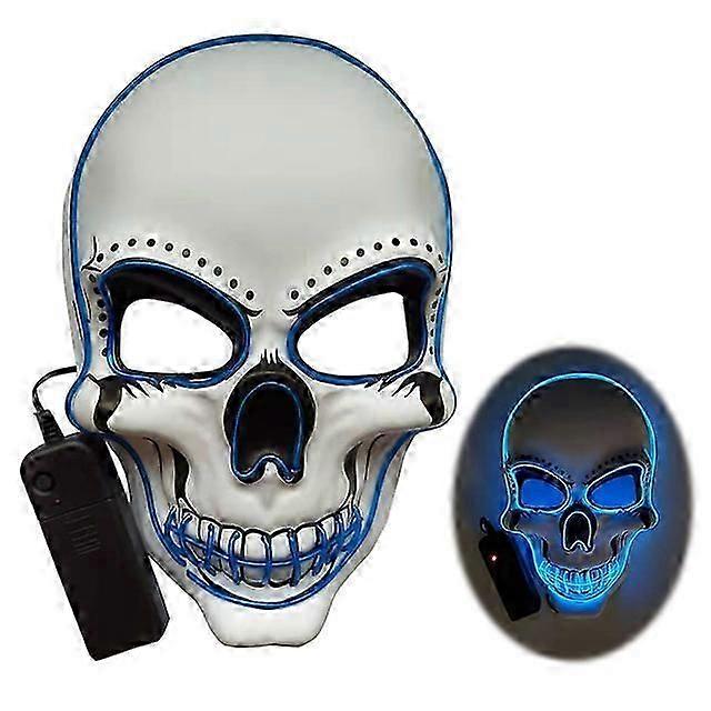 Halloween Skeleton LED Glow Mask Scary Luminous Skull Mask Game Party Cosplay Props Glowing Mask Light Up In The Dark