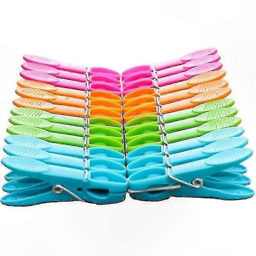 Multi-Color Spring-Loaded Plastic Clothespins (Set of 24)