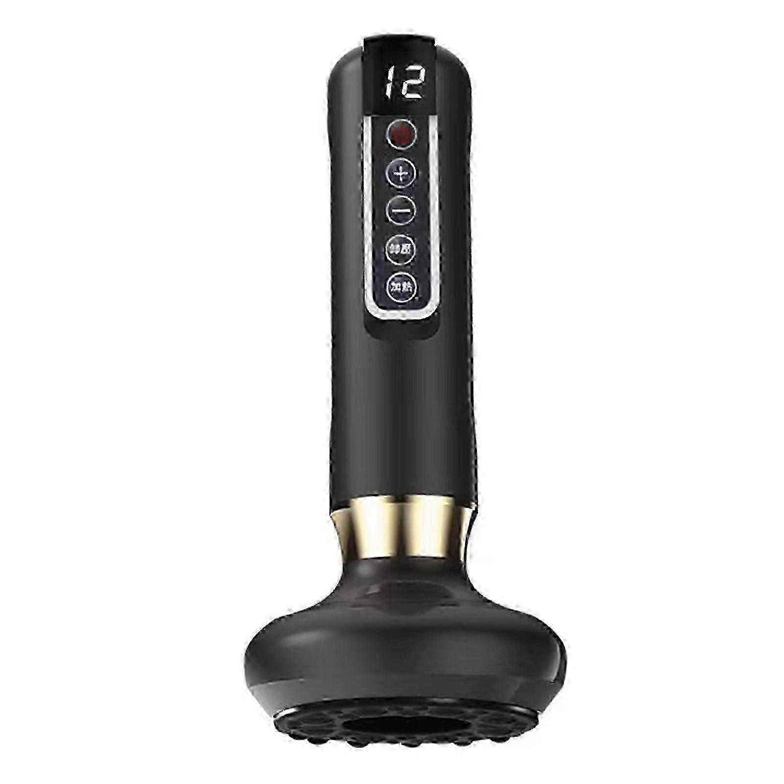 Electric Massager with Anti-Cellulite Function Handheld Rechargeable Cupping Tool for Body Infrared Heating 12 Modes Ideal for Adults