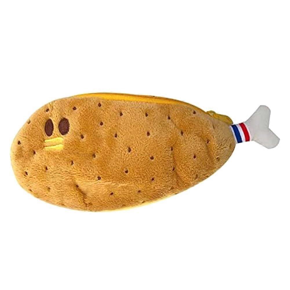 "Simulation Food Pencil Case Soft Filled Clothing with Funny Face Fruit and Chicken Leg Design"
