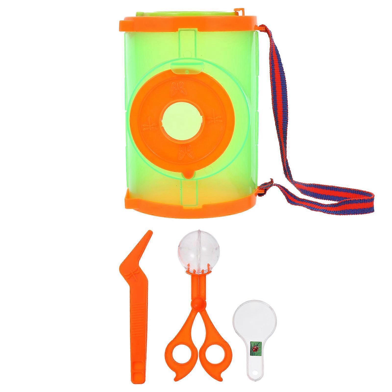 Plastic Insect Cage with Easy and Carrying Handle for Kids Outdoor Exploration Specimen box 1 Set