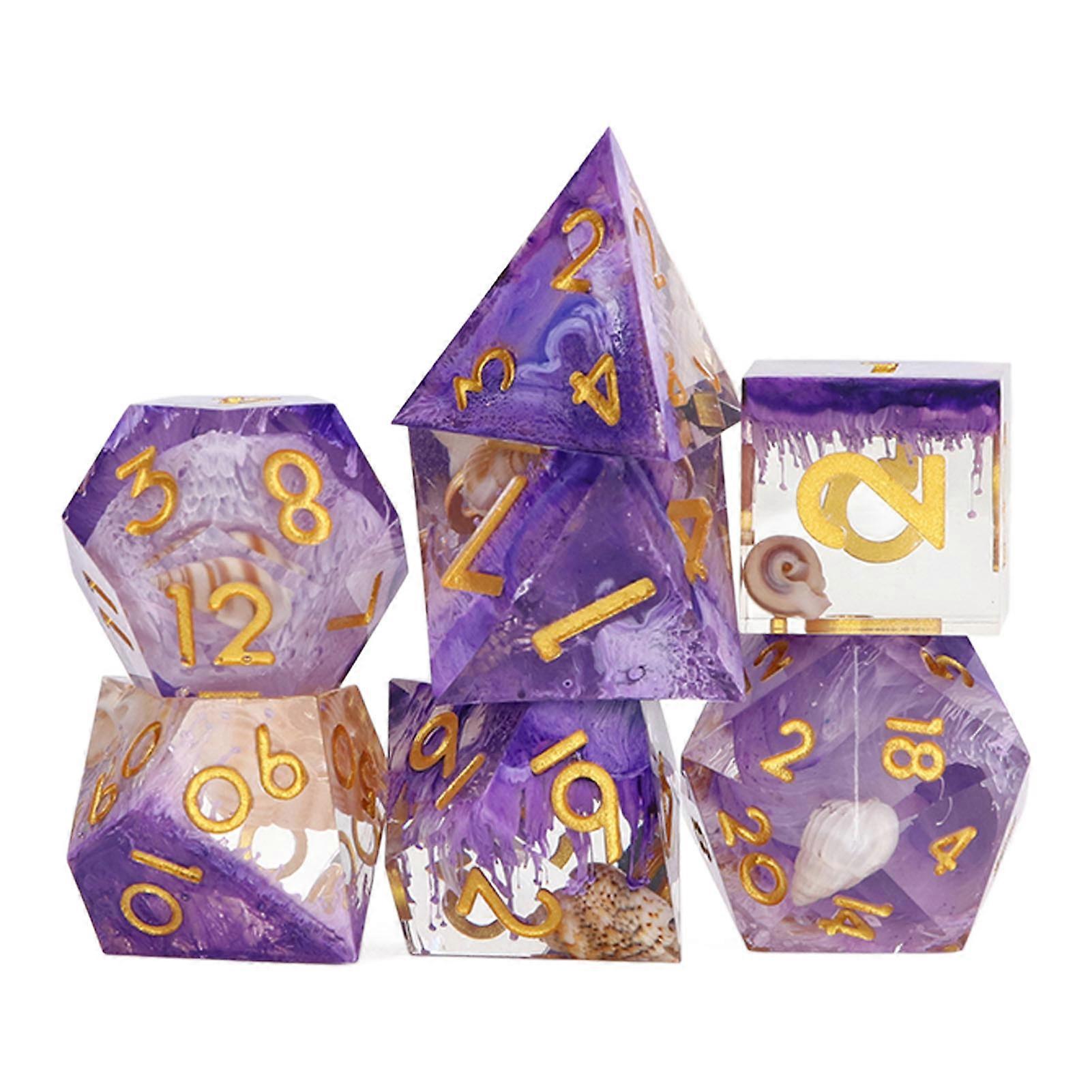 7-Piece Purple Polyhedral Dice Set for RPGs, Parties, and Gifting