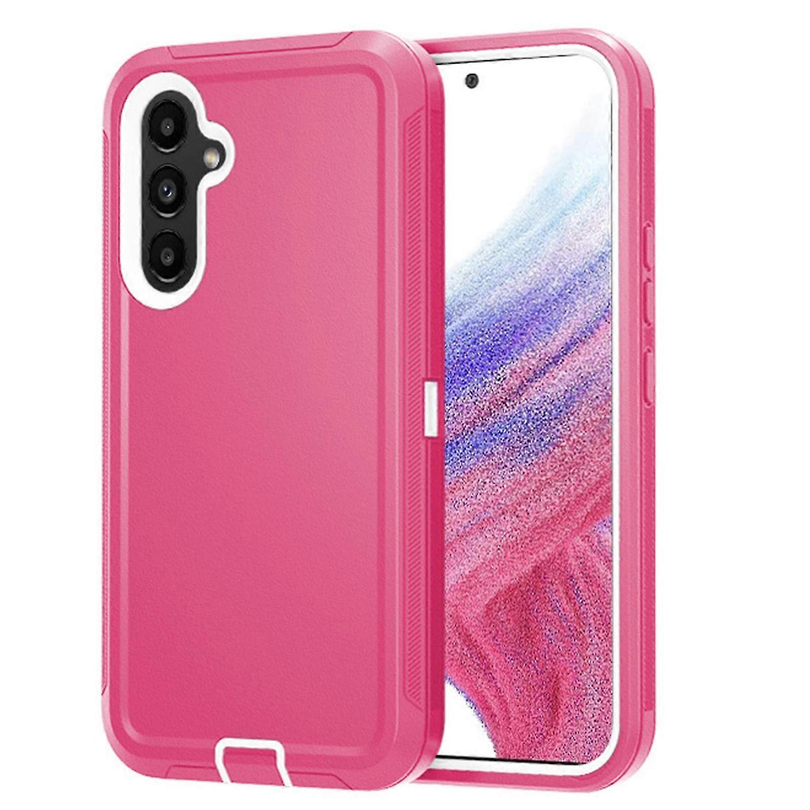 لجراب هاتف Samsung Galaxy A55 ، غطاء شديد التحمل من 3 طبقات مع حافظة مشبك حزام ، غطاء هاتف خليوي واقي عسكري مقاوم للصدمات