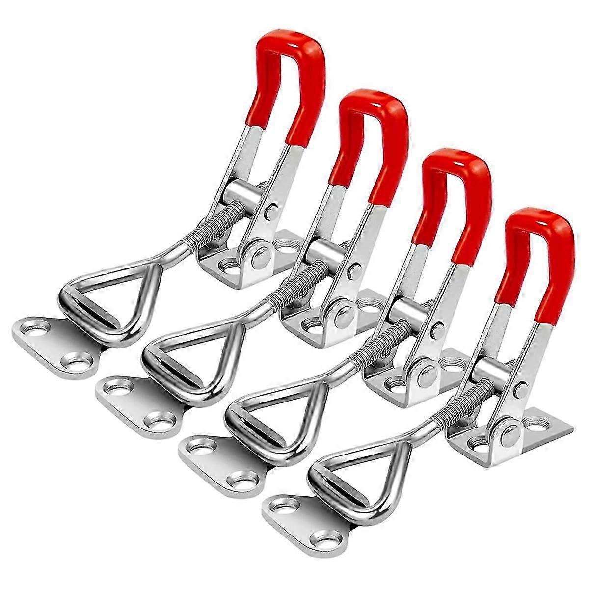 4 Pack Toggle Latch Clamp 4001 Adjustable 304 Stainless Steel Toggle Hasp Latches for Smoker Lid Jig-Good