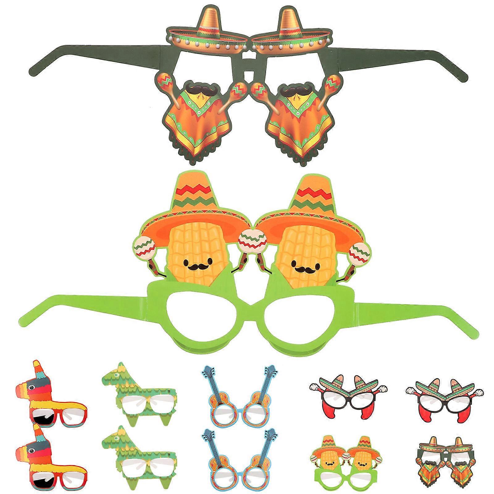 Festive 12Pcs Multi Colored Party Eyewear For Halloween Celebrations Designed With Round Shapes