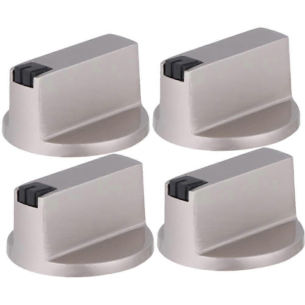 4 قطع موقد غاز التبديل مقابض معدنية فضية لاستبدال الاستخدام سهل التركيب