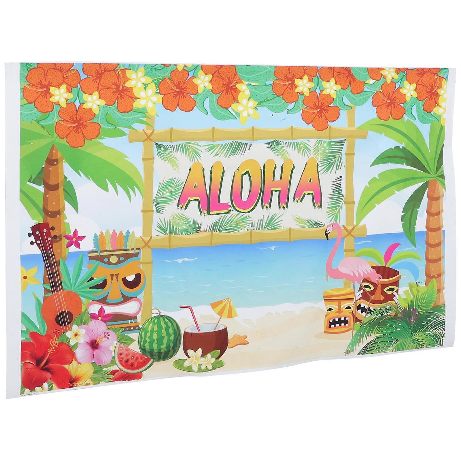 Hawaii Decor Beach Party Background Wall Decor Tapestry Multi Color Rectangular 120x80cm 1Pack