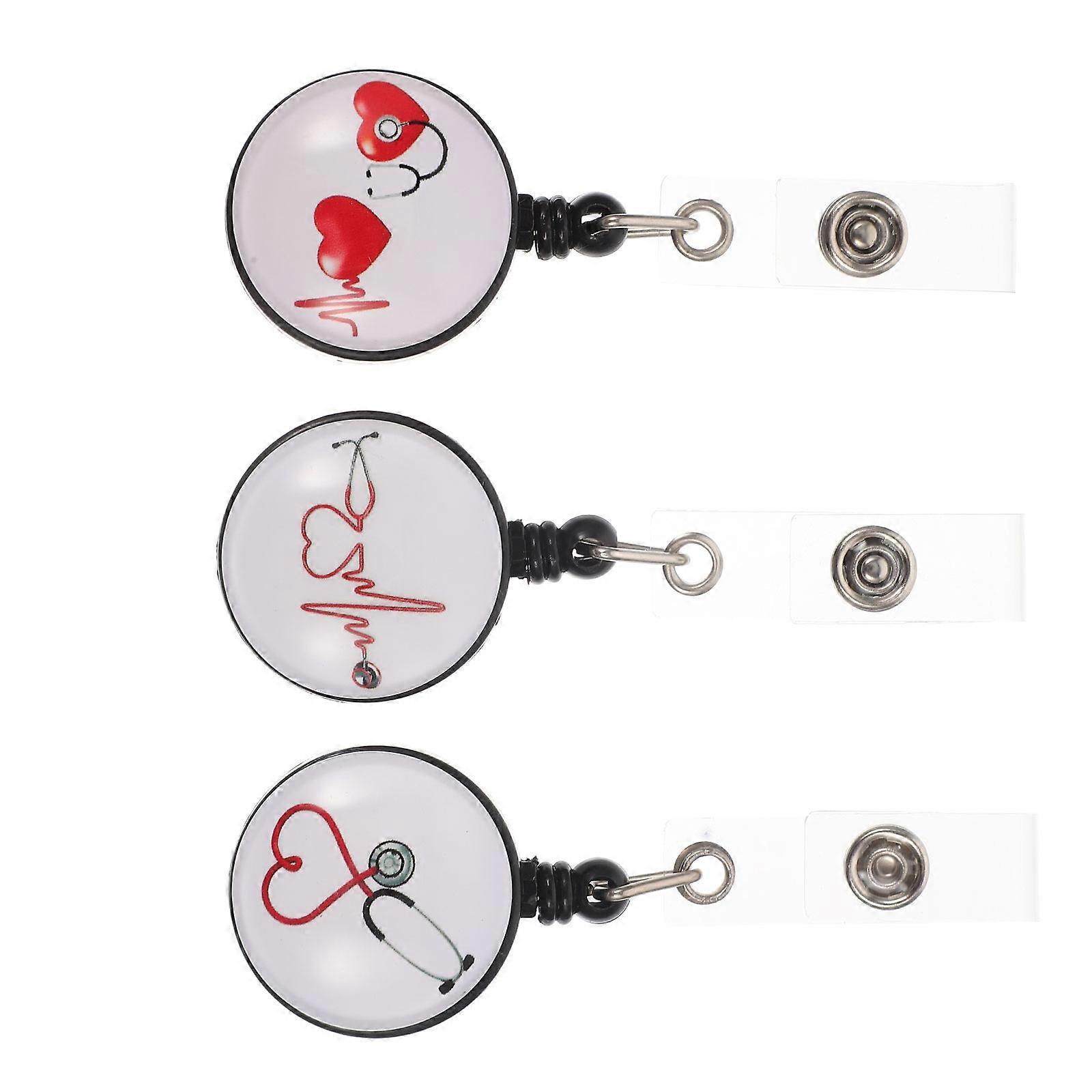 Universal Badge Reels For Doctors ID Badge Holders For Activities Requiring Badges 3Pcs