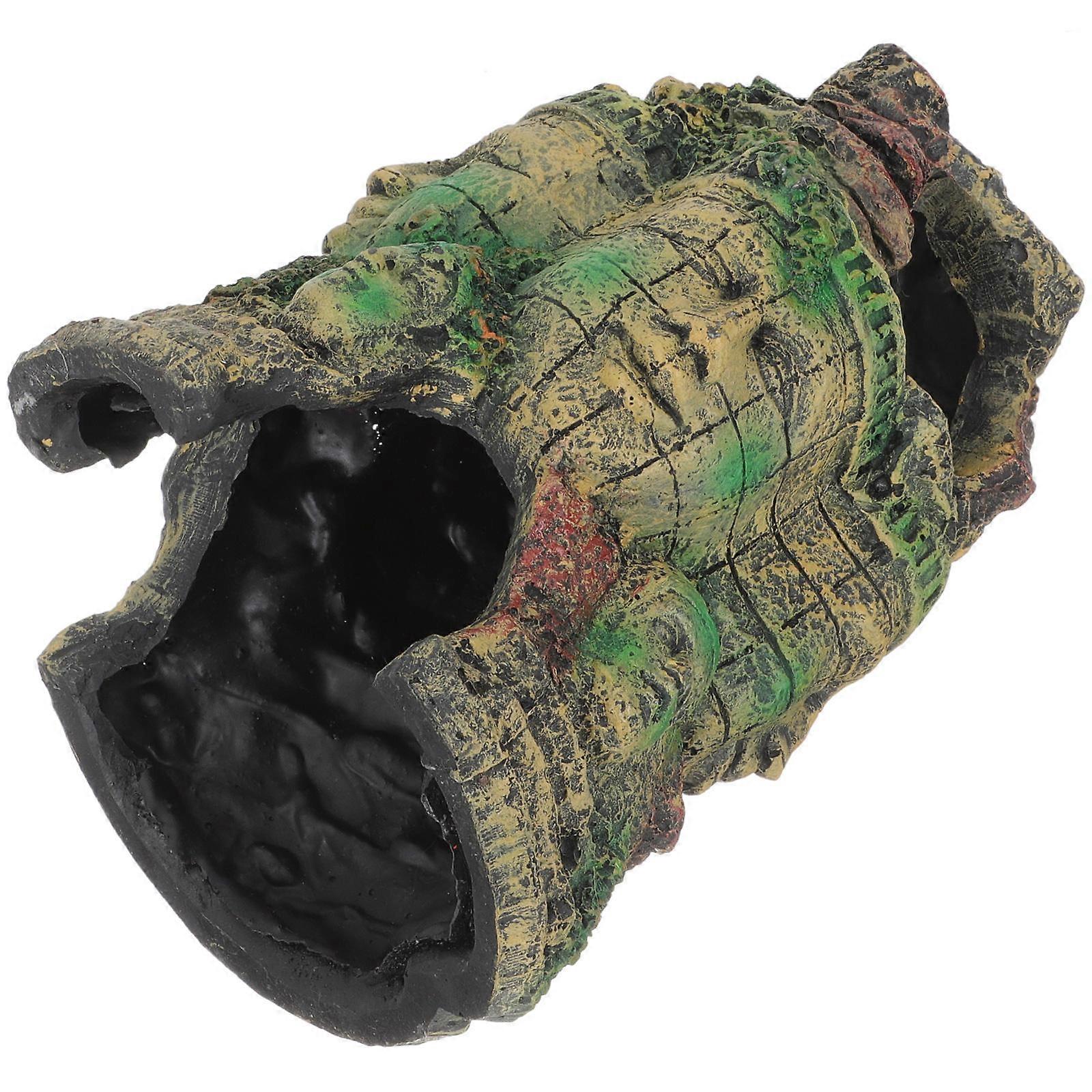 Reptile Tank Aquarium Decoration Accessory Terrarium Reptile Cave Home Durable Resin Material Hiding Cave 1Set