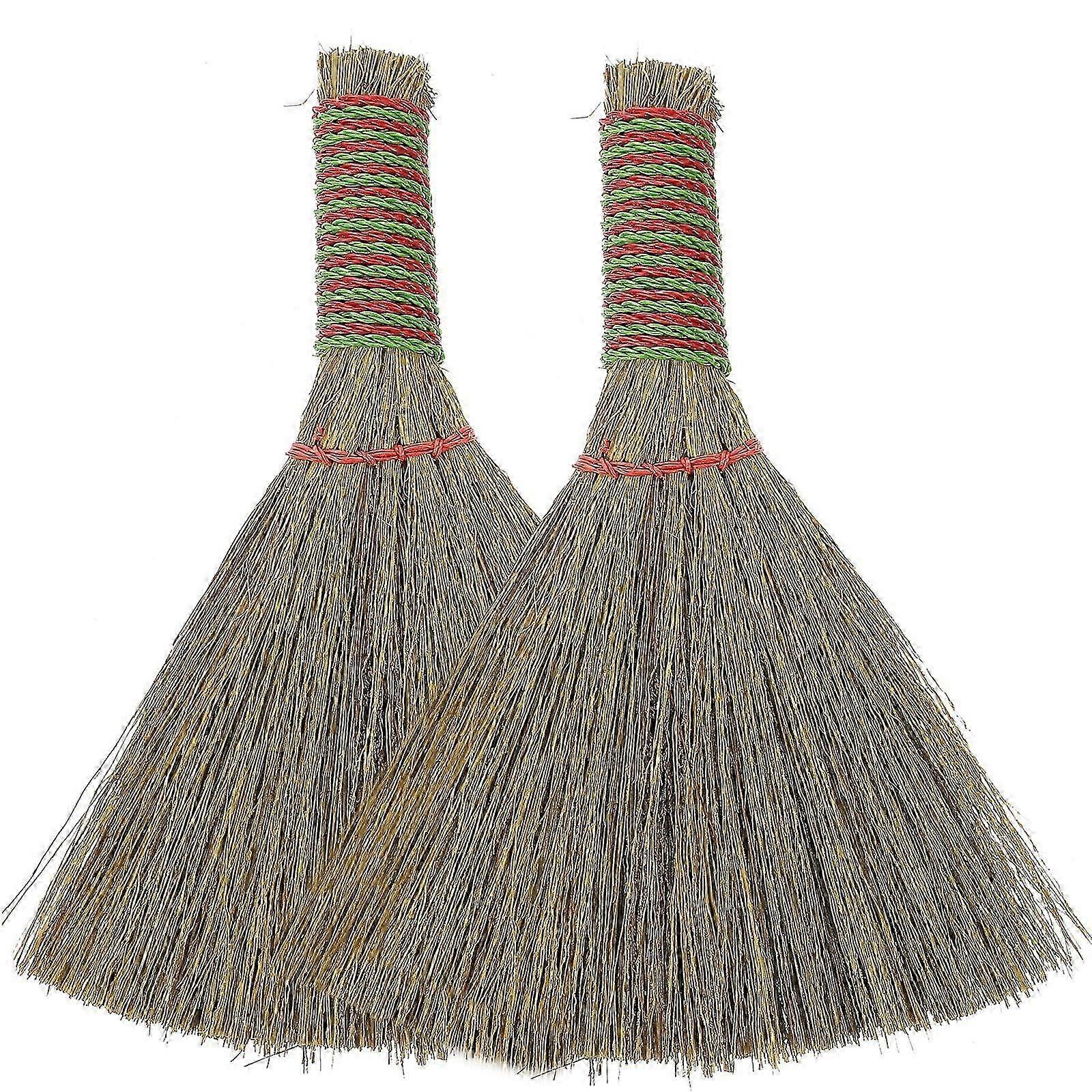 2Pcs Desktop Broom Small Broom Short Handle Dust Brush Desktop Dust Duster for Home