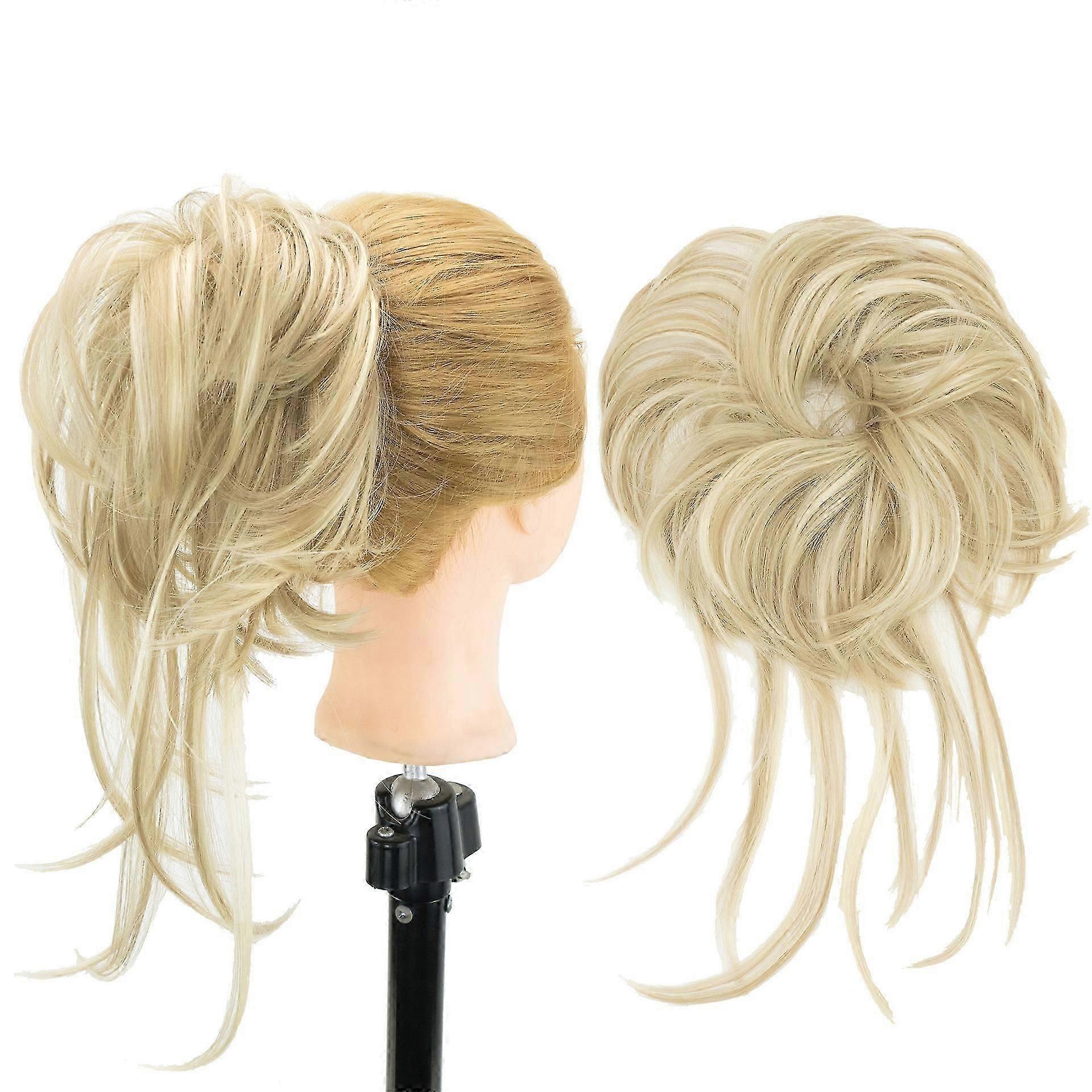 Unbrand Messy Hair Bun Tousled Updo Hair Scrunchies Extension With Elastic Rubber Band Messy Hair Ac