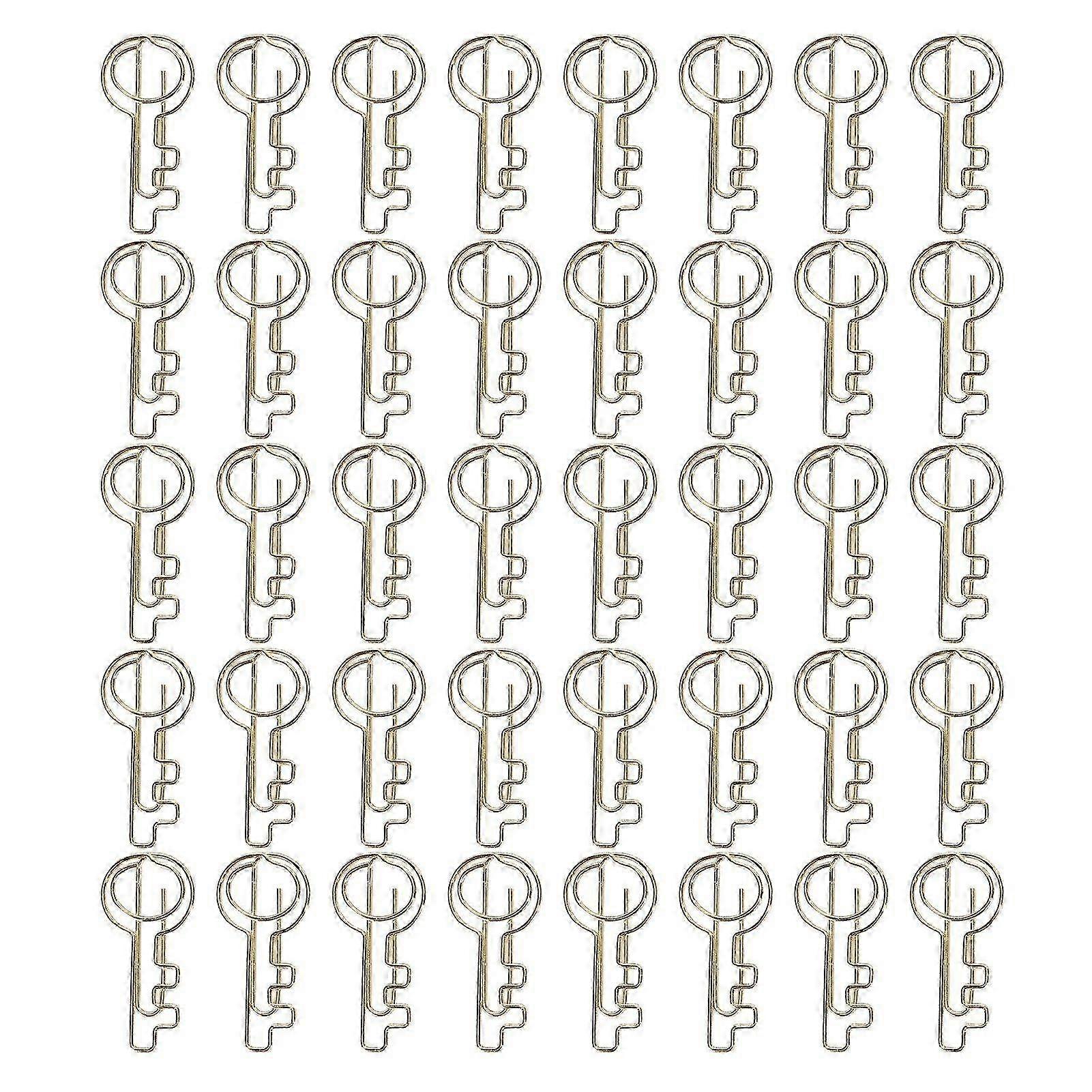 2025 Latest Model 40PCS Paper Clip Unique Key Shape Portable Reusable Cute