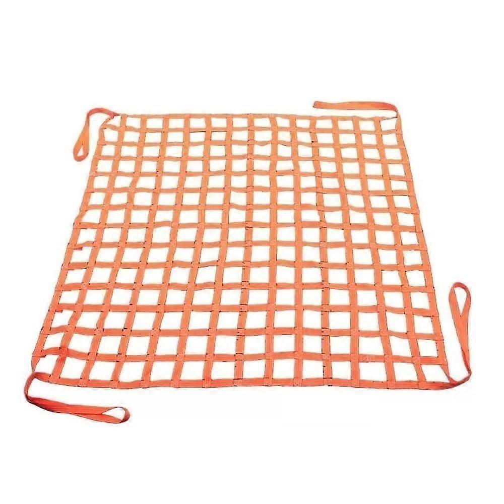 Bulk Cargo Handling Marine Lifting Sling 1.5x1.5m Orange Polyester Mesh Flat Sling 1PC WLL 1T 15cmx15cm