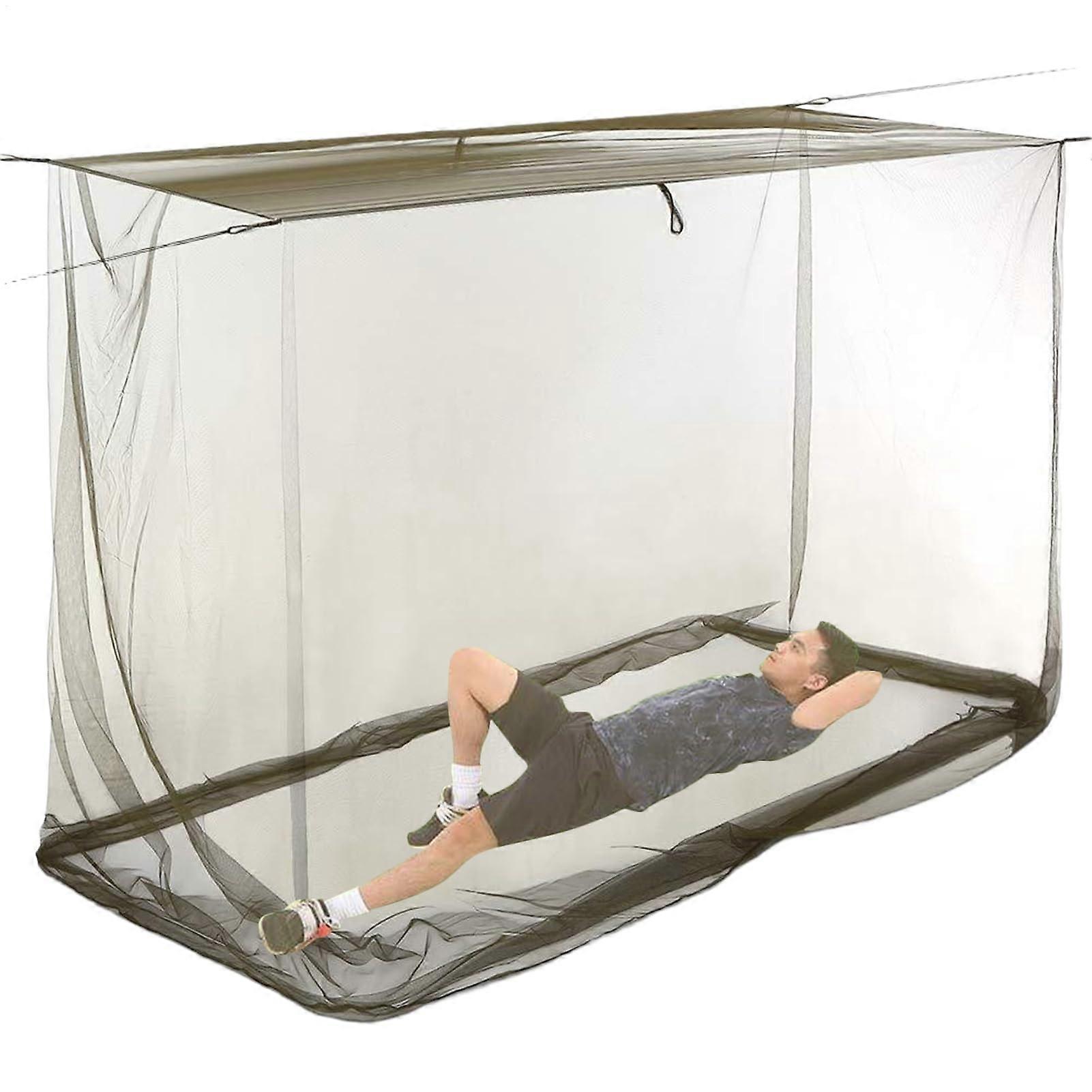 Fly Netting for Porch - Large Lightweight Camping Moth Netting Bed Drapes, Gnat Screen Cover Army Green 200x180x180cm