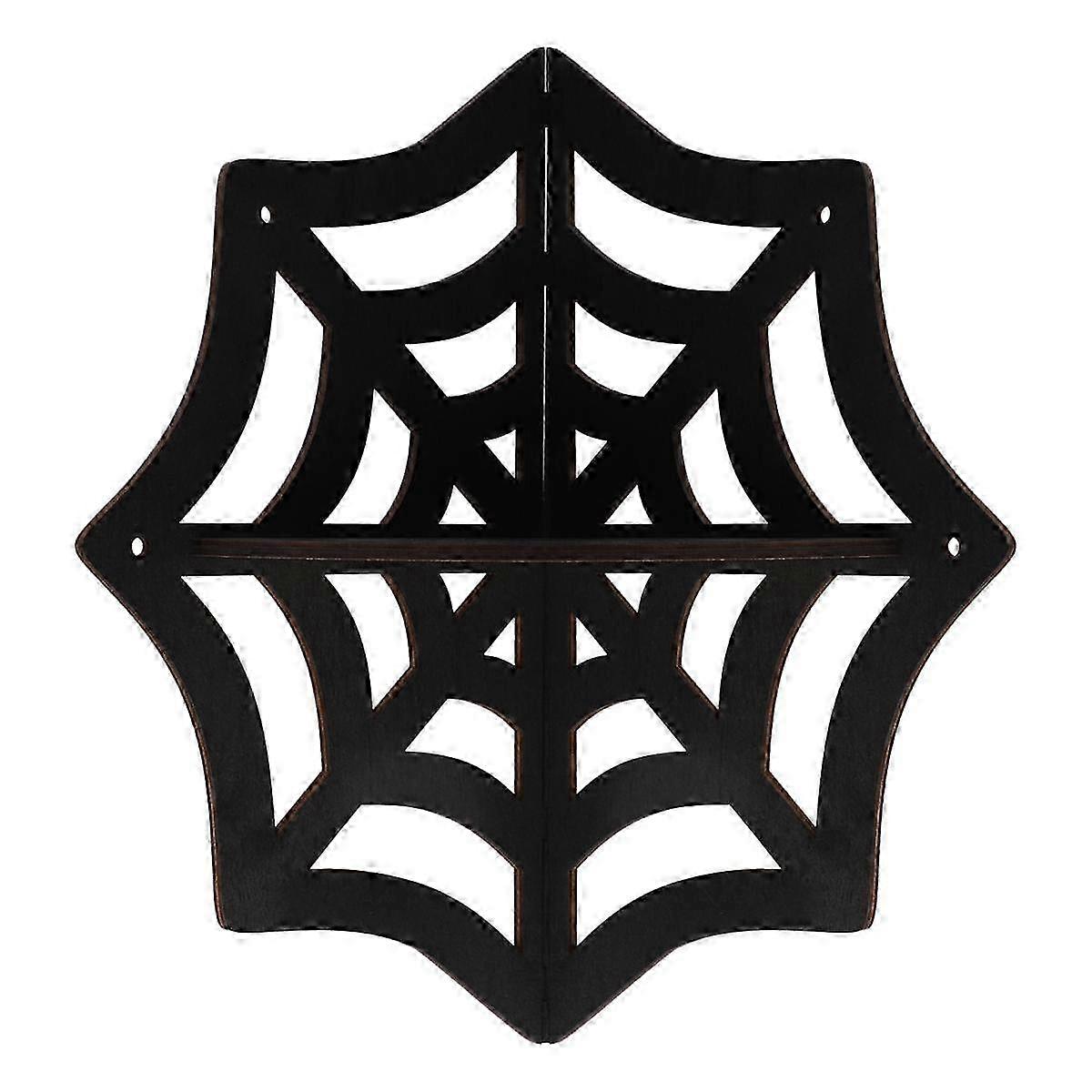 Spider Web Floating Corner Shelf Gothic Halloween Decoration Wall Hanging Shelf Crystal Display Shelf Home Wall Decor