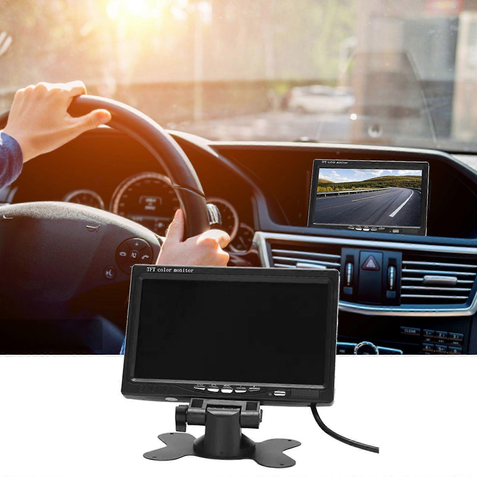 7 Inch HD Monitor Display Screen TFT Car Screen Monitor HD 1024x600 Display AV Input Built-in Speaker For Trucks Bus RV Trailer Reverse Rear View Back