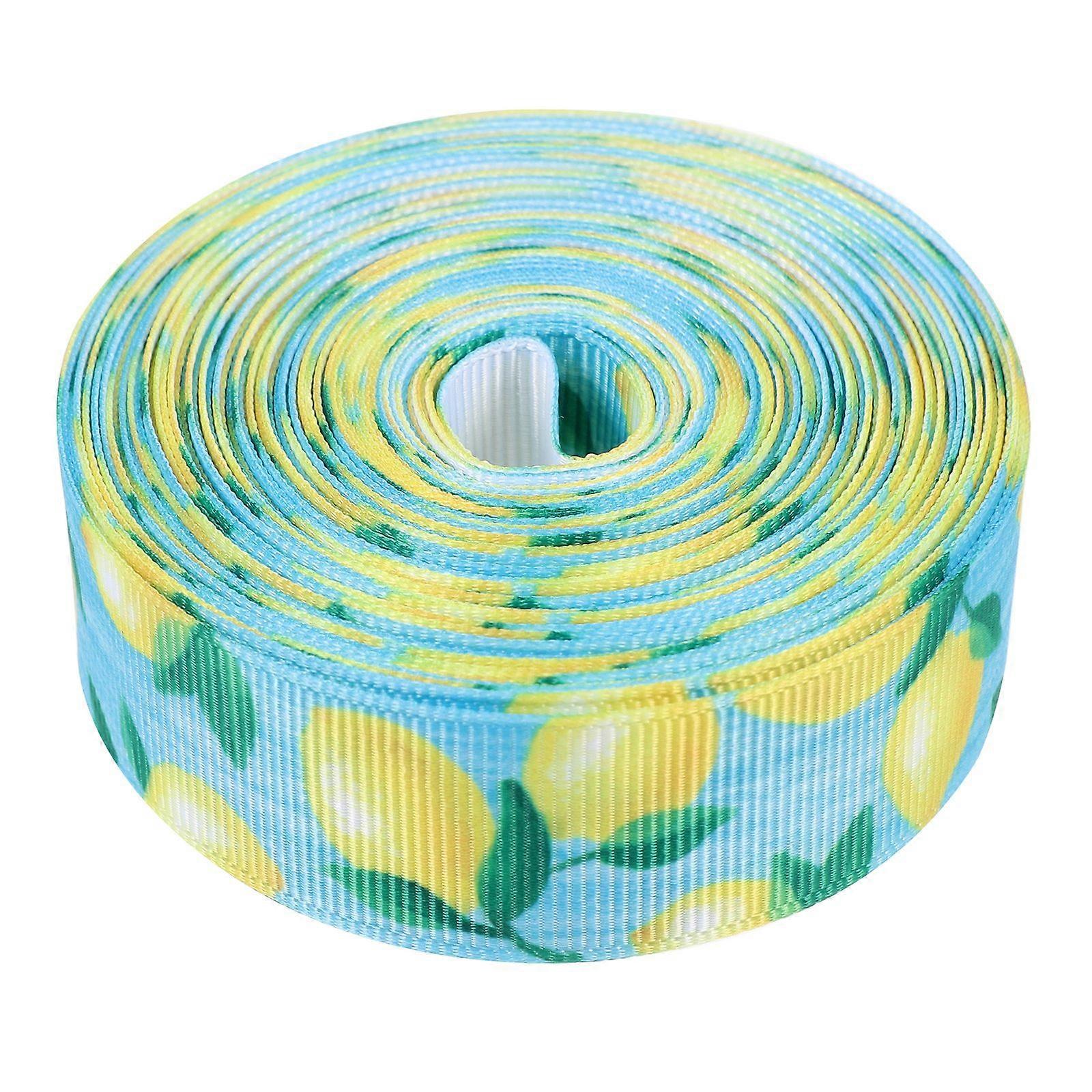 1 Roll Lemon Ribbon Summer Fruit Pattern Decorative Ribbon Gift Wrapping Ribbon
