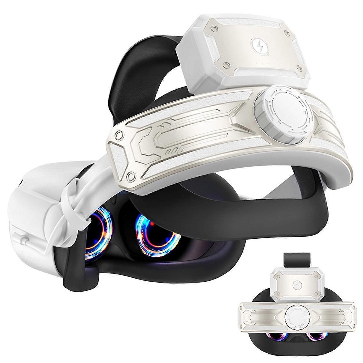 VR Head Strap with Battery for Meta/,Adjustable Elite Strap VR Power Charger Station VR Accessories Golden
