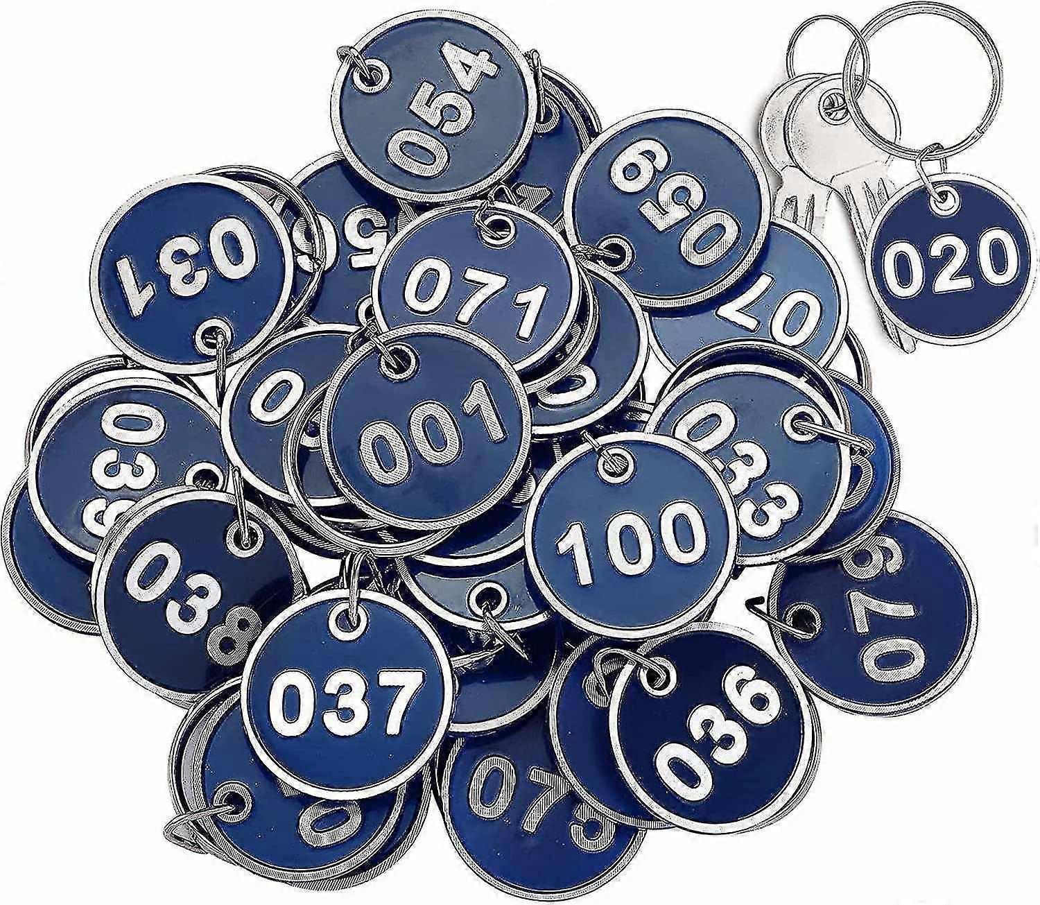 Numbered Tags, 100 Pcs Number 001-100 Stamping Number Tags Labels For Classification, Round Metal N