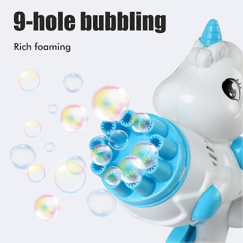 9-Hole Automatic Bubble Blower Machine with Light, 50ml, 7.5x18x16.5cm