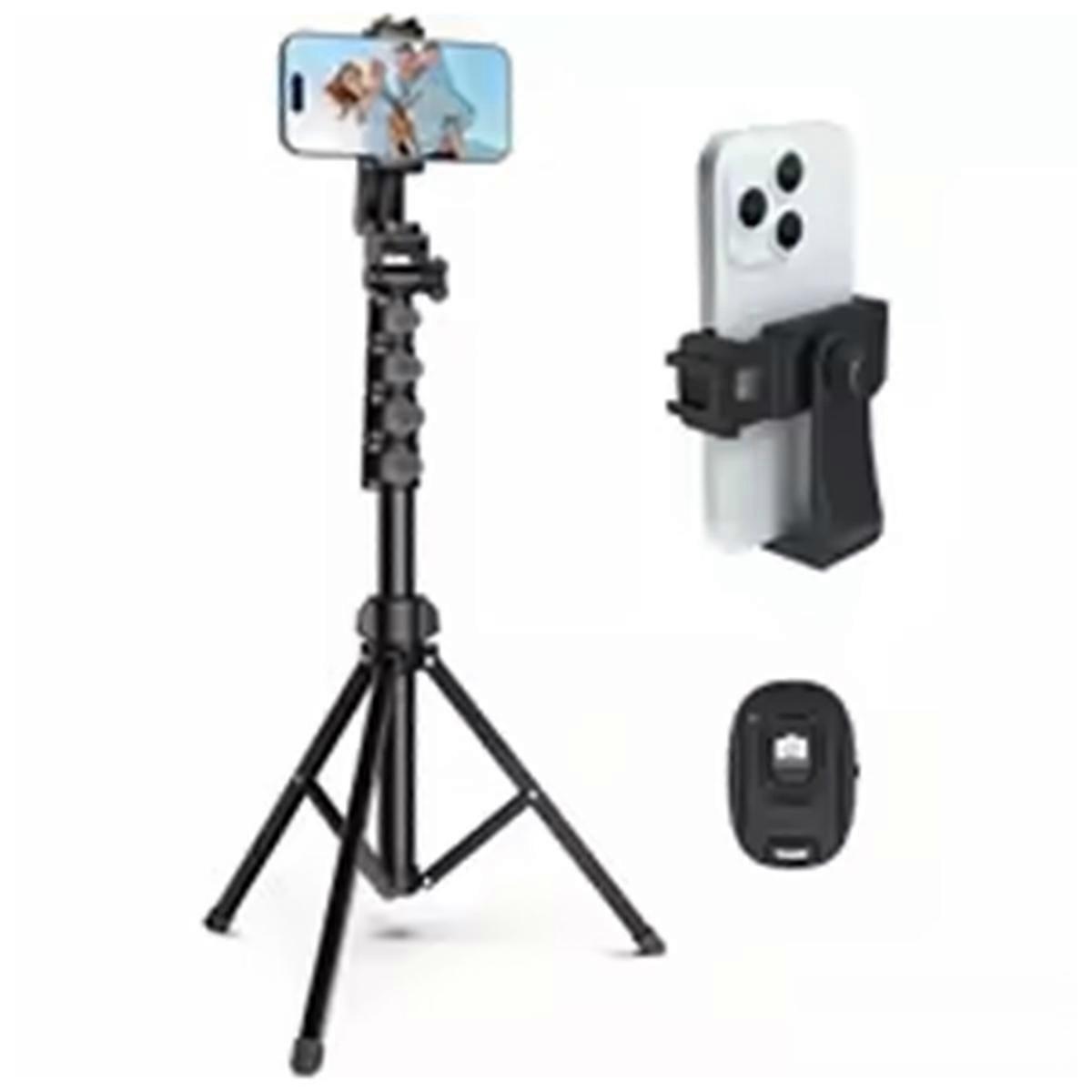 160cm Tripod with Remote & Phone Holder for Video