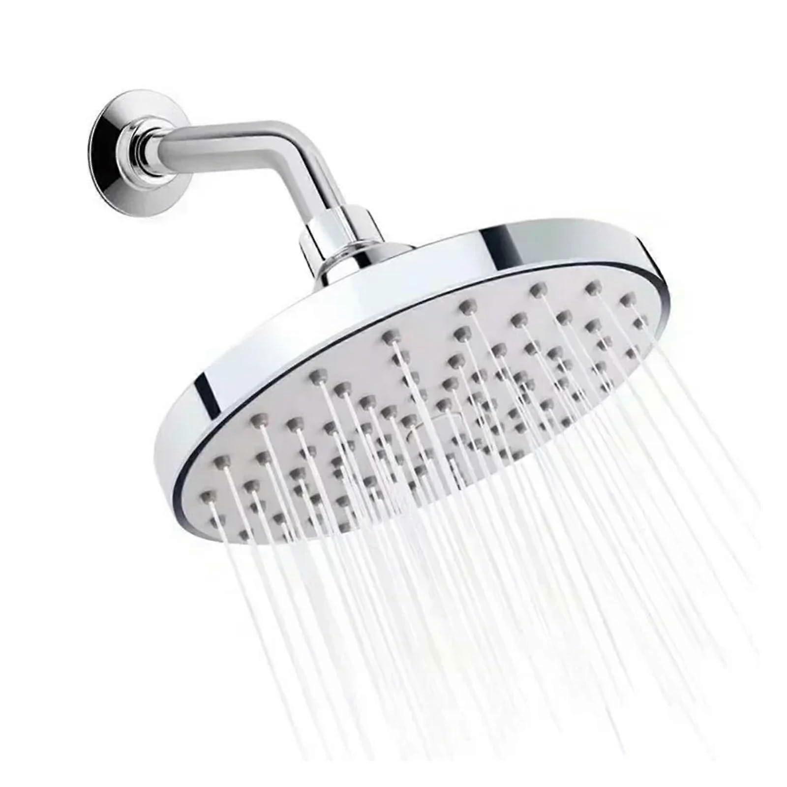 High Pressure Shower Head 6 Inch Chrome Rainfall Large Flow Spray Nozzle Adjustable Angles