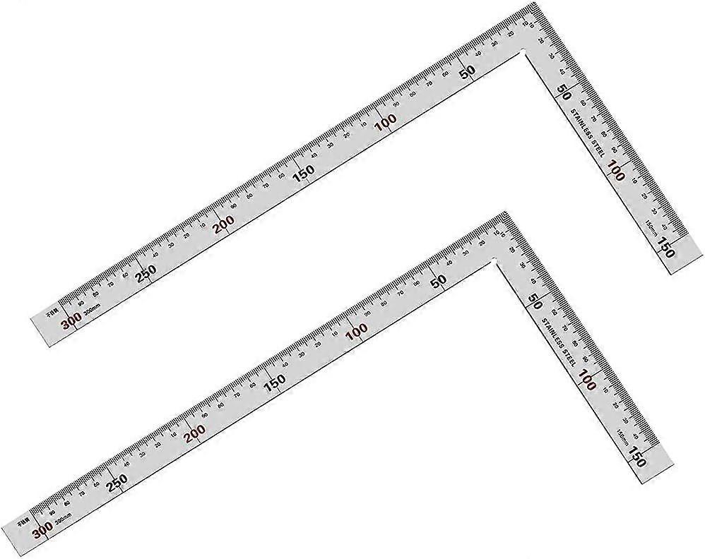 2 Pieces L-Shaped Square Ruler, 90 Degree L-Shaped Square Ruler, Steel Square