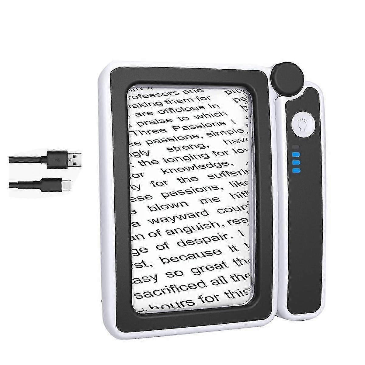 4X Grande loupe avec lumière pour la lecture, loupe éclairée avec 10 loupes portatives pliables LED pour les personnes âgées