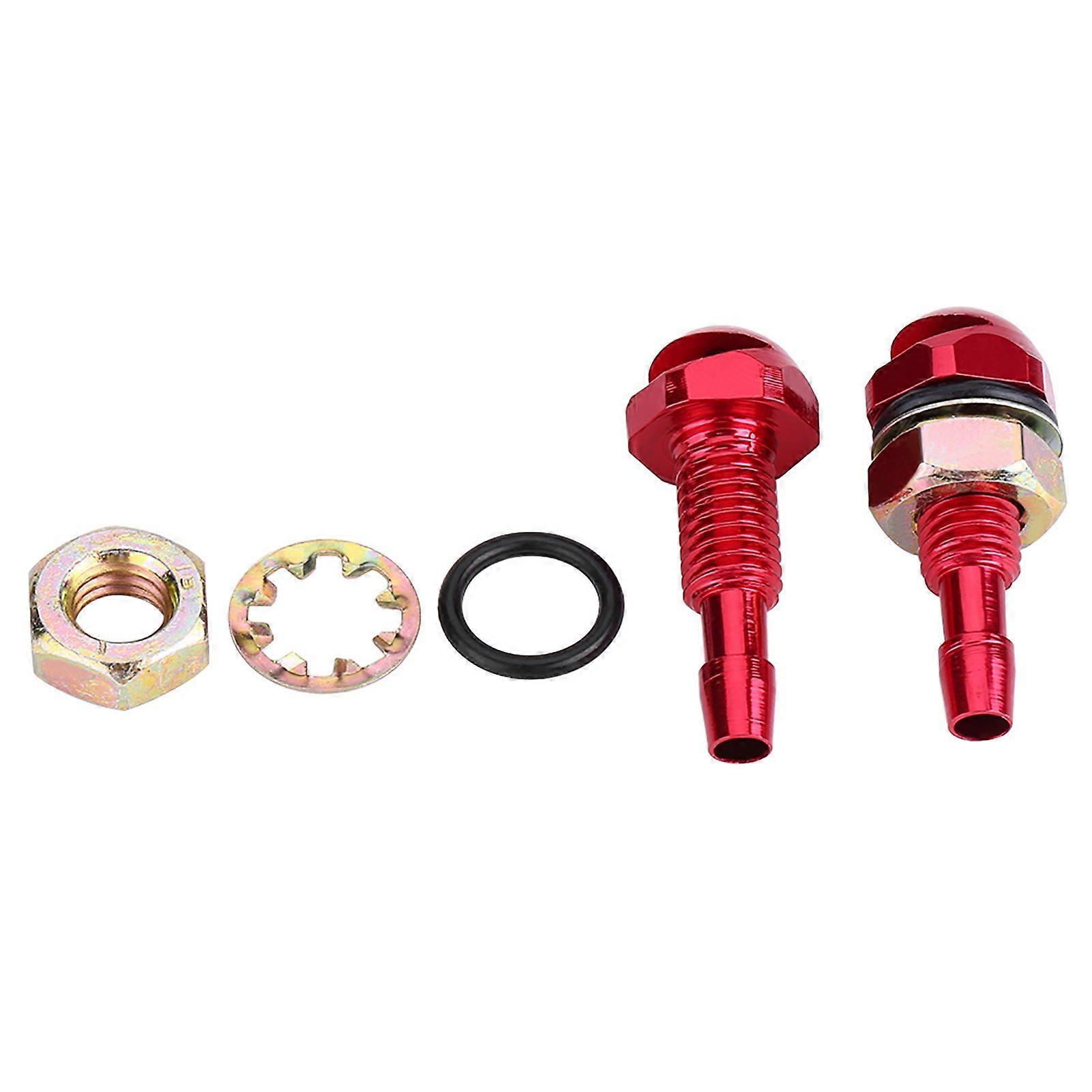 2pcs Universal Aluminum Alloy Car Auto Front Windshield Sprayer Washer Nozzle Red