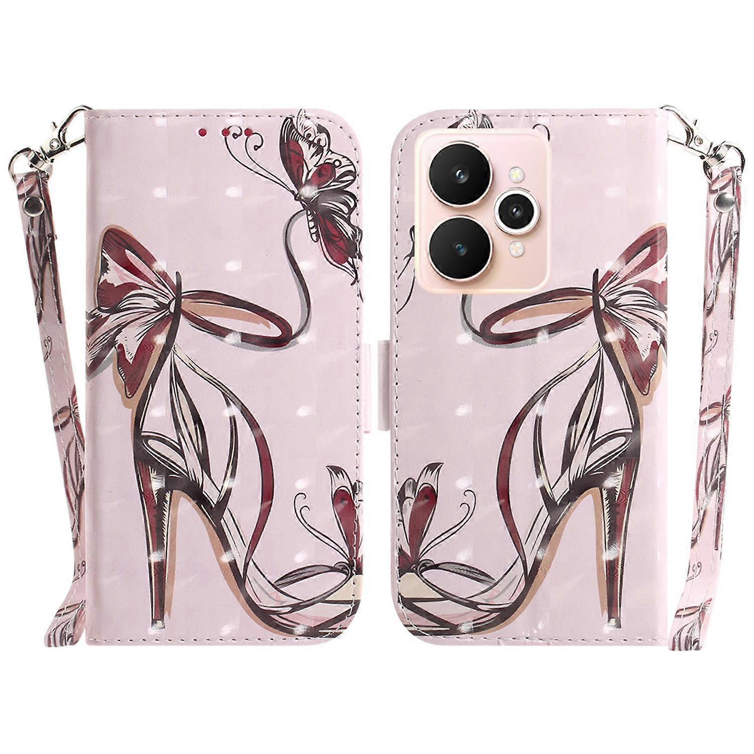 3D Colored Horizontal Flip Leather Phone Case