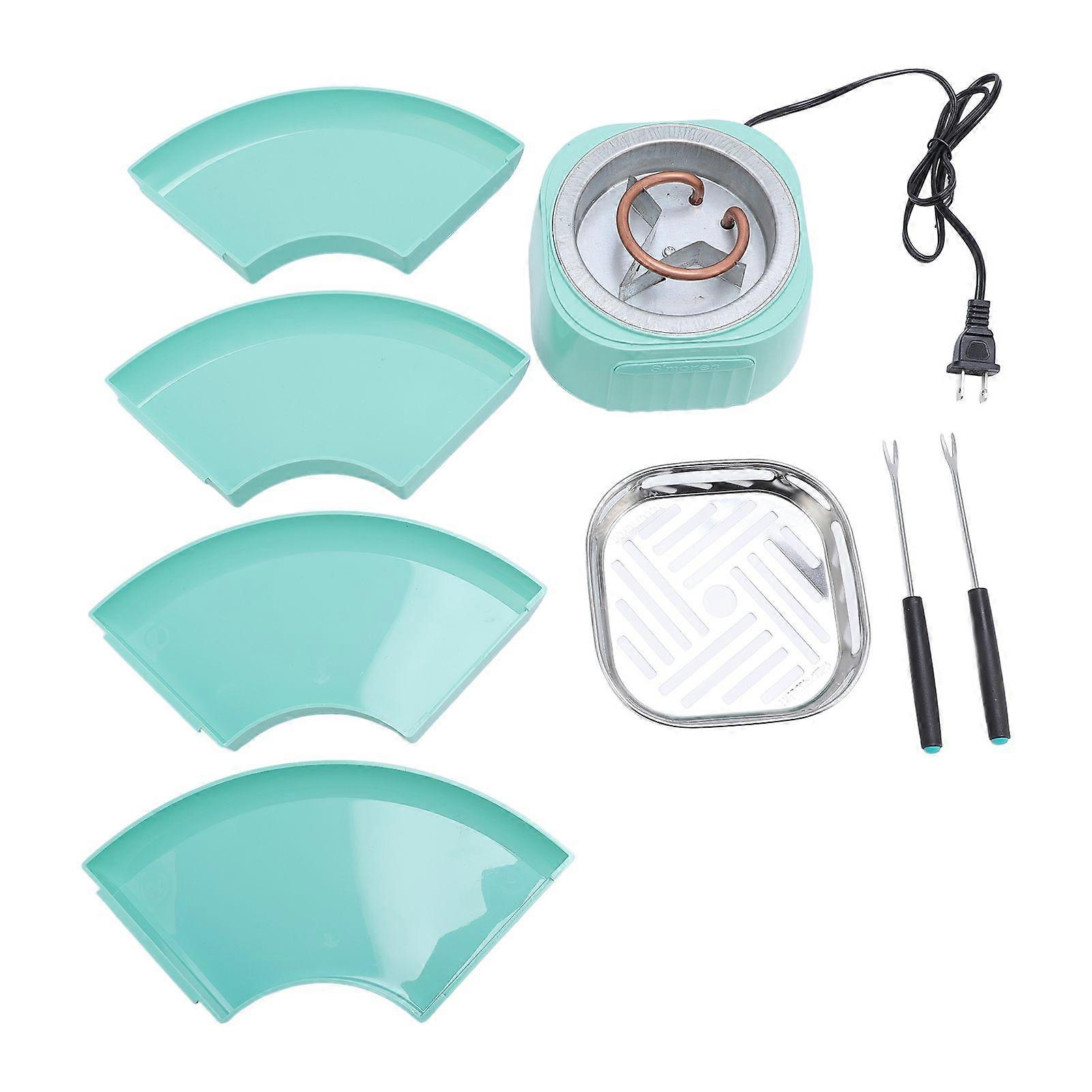 Indoor Electric Smores Maker with 4 Detachable Trays Adjustable Temperature Tabletop Chocolate Marshmallow Roaster for Party Gathering US Plug 120V