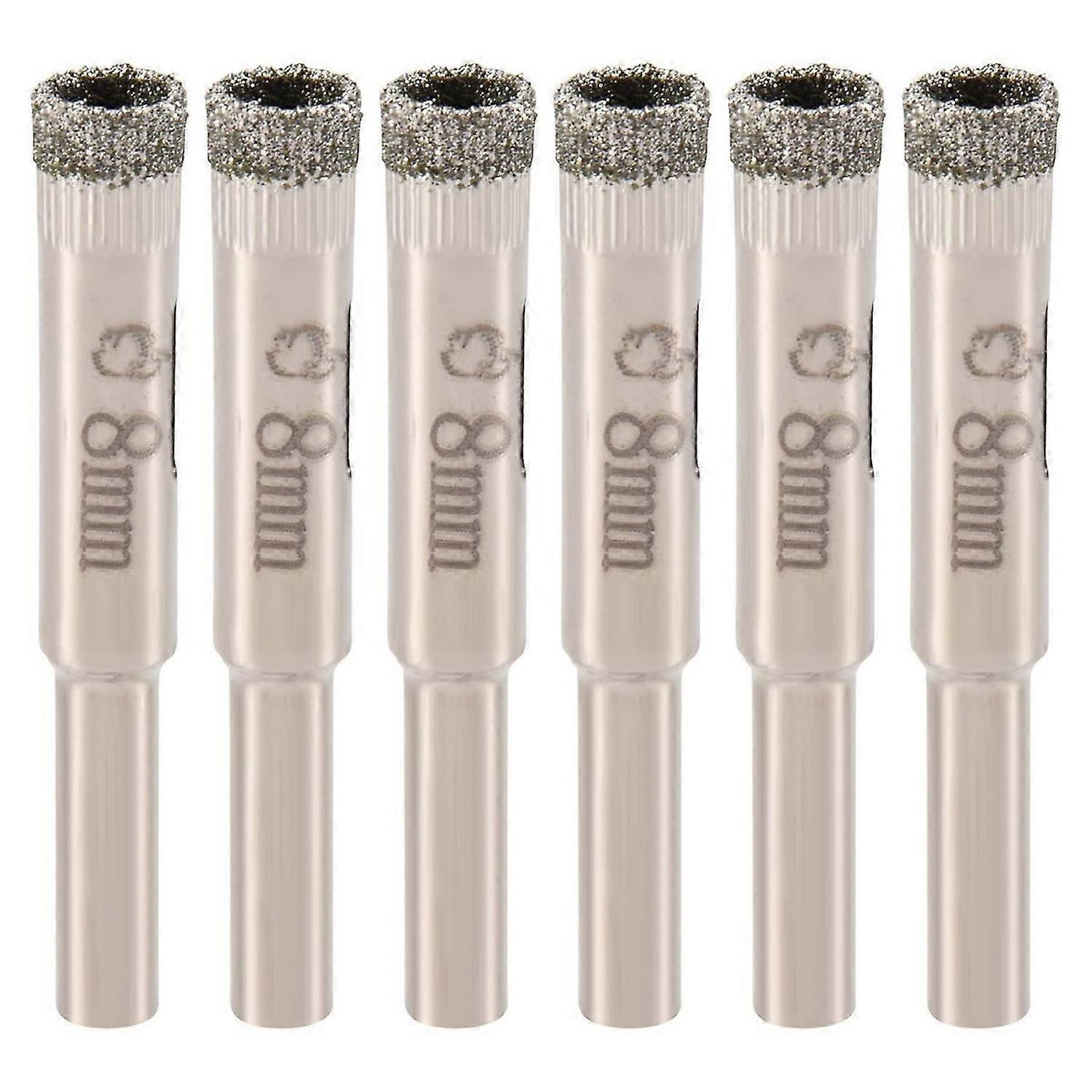 6 Pcs 8mm Diamond Core Drill Bits Ceramic Tile Glass Hole Saw