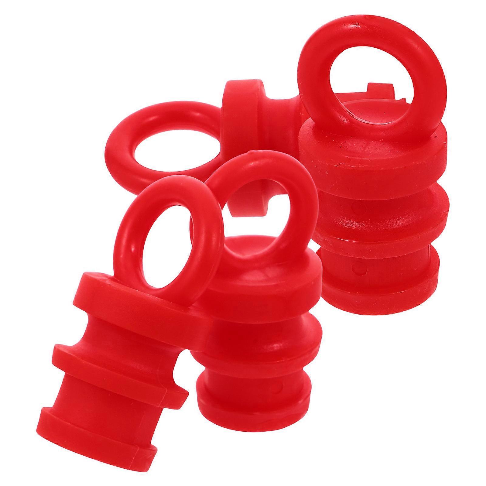 Warning Column Caps External Post Cap for Warning Post Accessory 4Pcs Red Pe Material