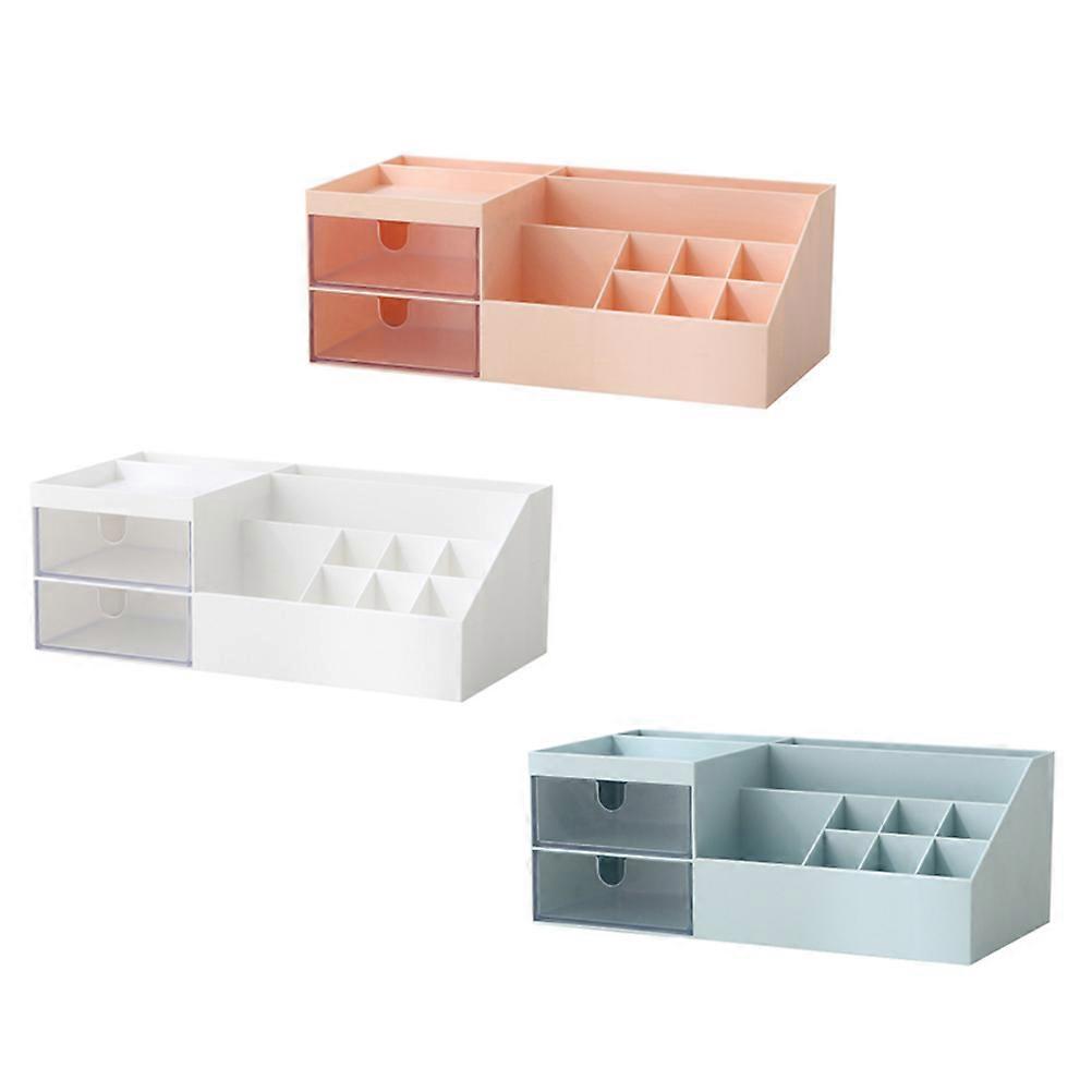 Plastic Storage Box with Compartments for Office Use Pink Organizer