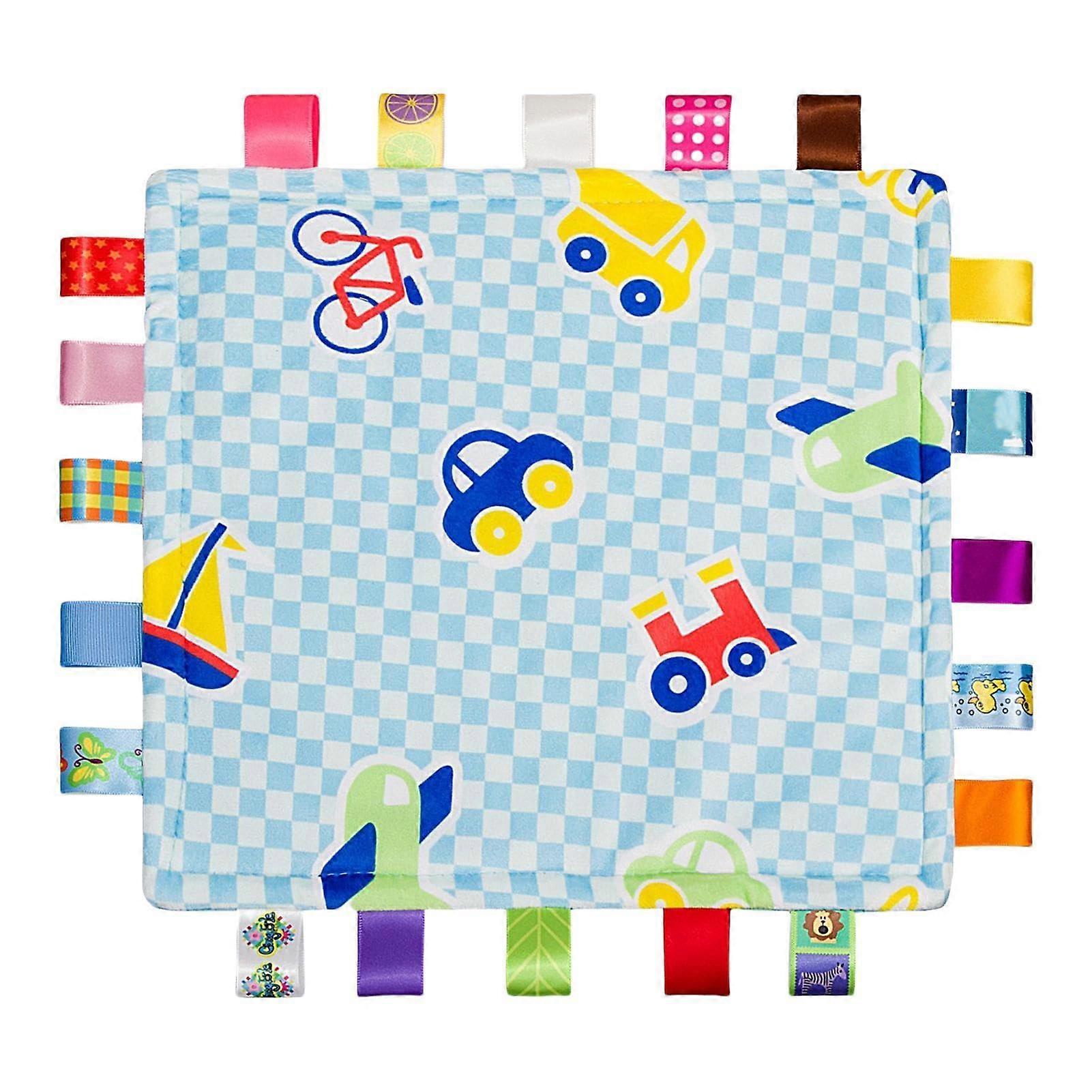 Safety Blanket Plush Square Travel Blanket, Portable Soothing Towel With Tags, One Size