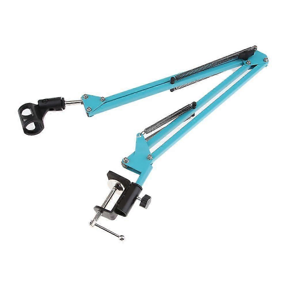 Adjustable Microphone Stand With Suspension Scissor Arm For Radio Blue