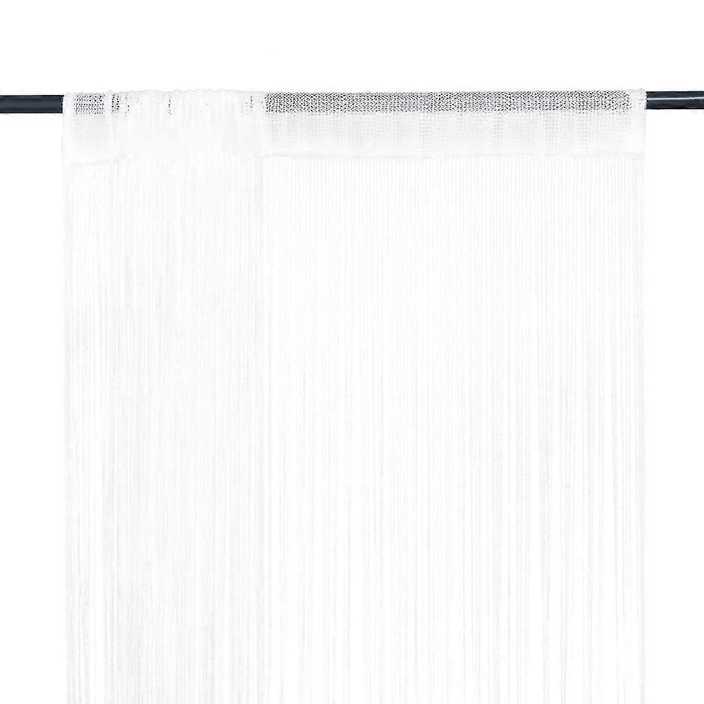 String Curtains 2 Pcs 100x250 Cm White