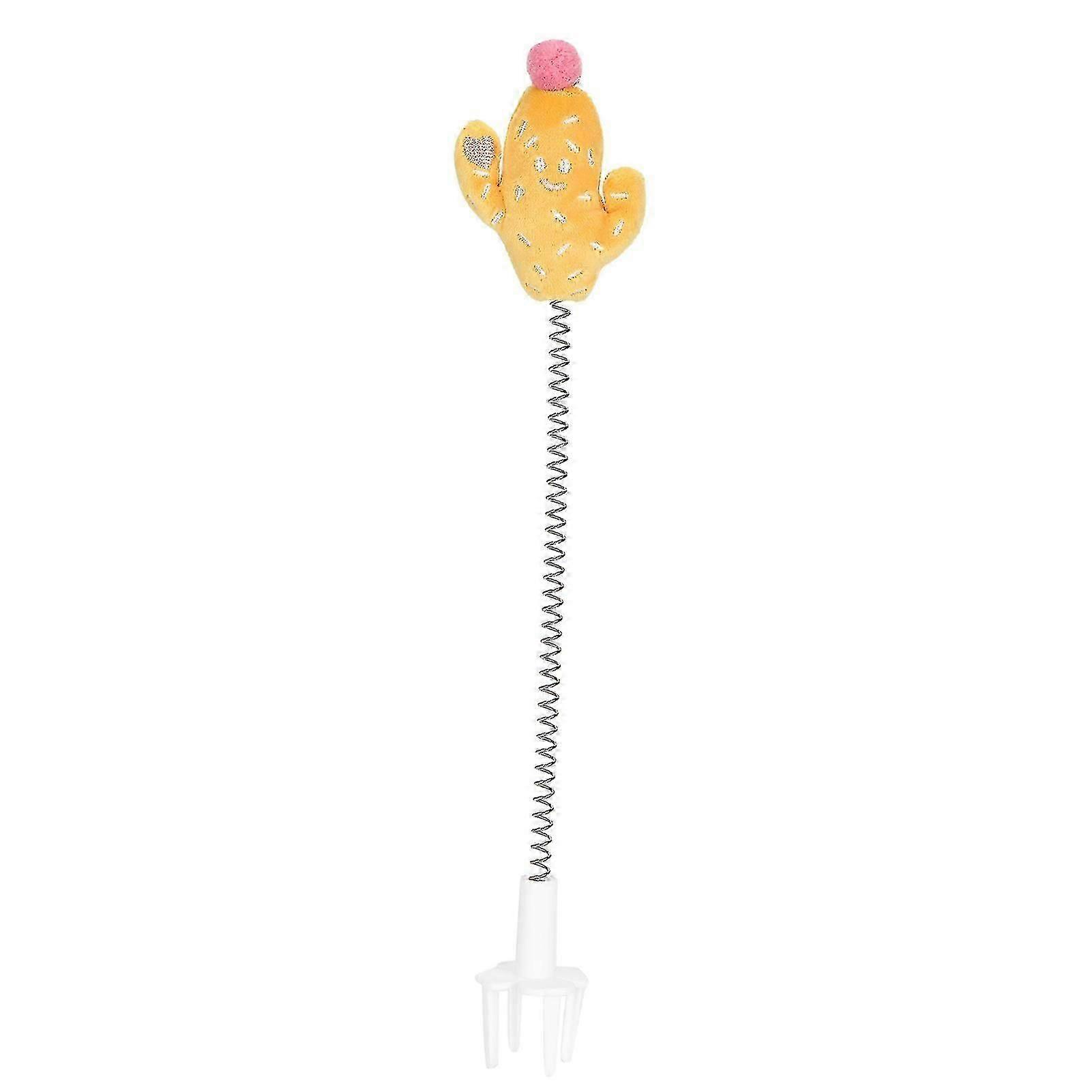 Spring Cat Toy with Elastic Interactive Stick and Plush Ball