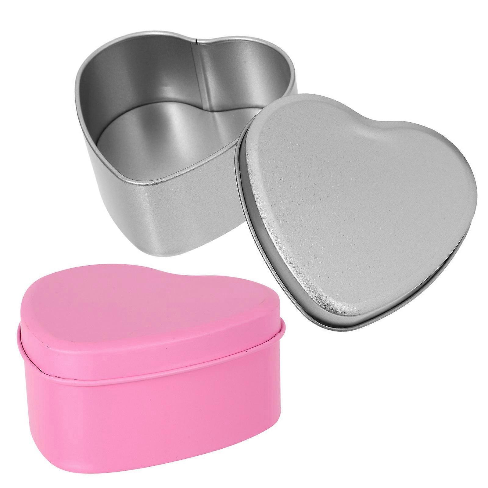 Heart Shaped Tin Candy Box Metal Container for Special Occasions 6Pcs