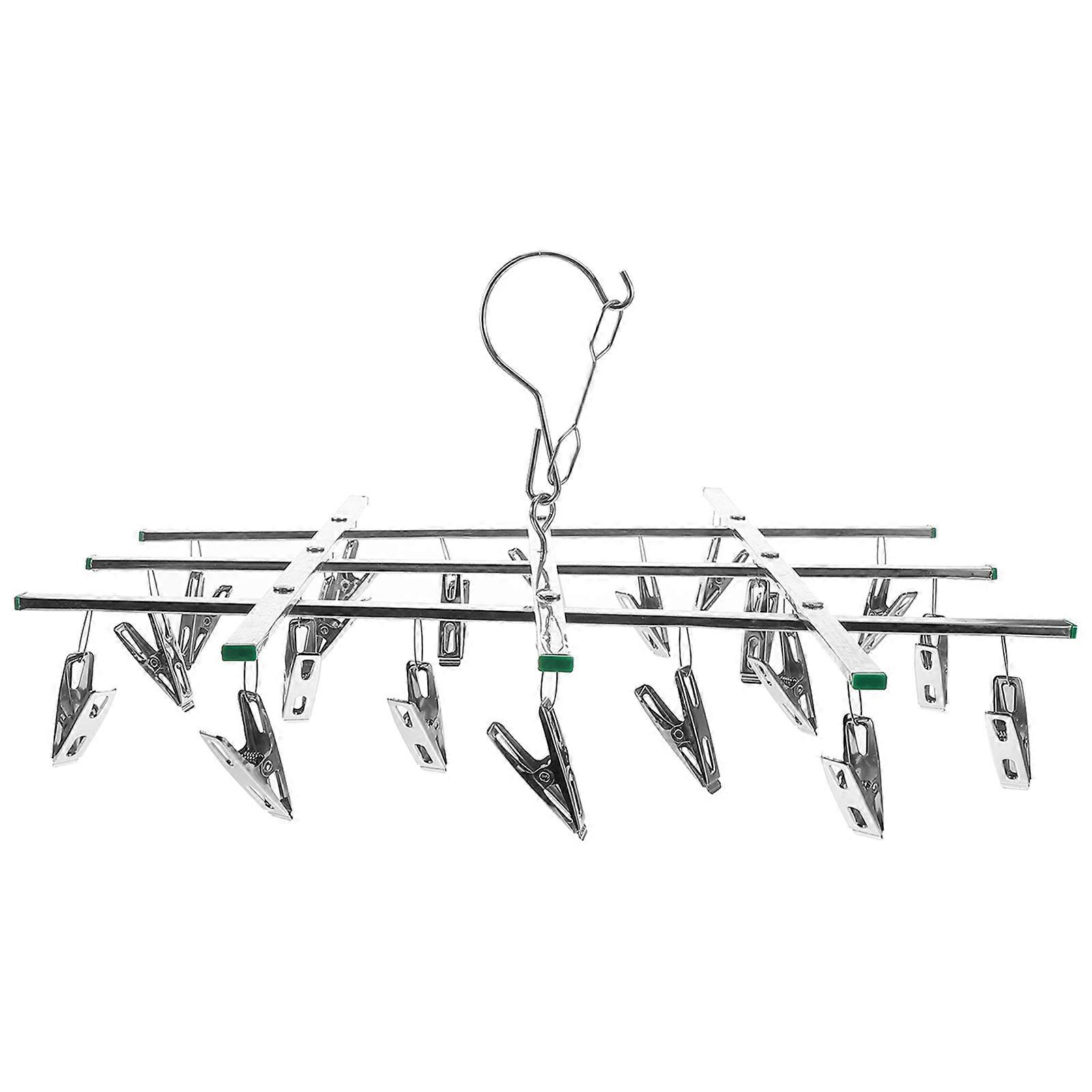 3Pcs Metal Circular Sock Rack for Drying Clothes with 18 Pegs